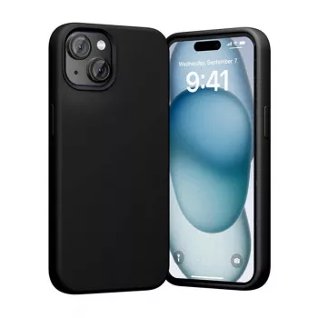 Siliconenhoes Vention KUFB0-20 voor iPhone 15 Plus — zwart, slanke beschermhoes
