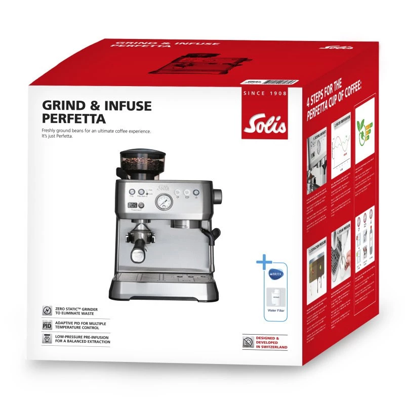 Solis Grind & Infuse Perfetta halfautomatische espressomachine 2,6 L
