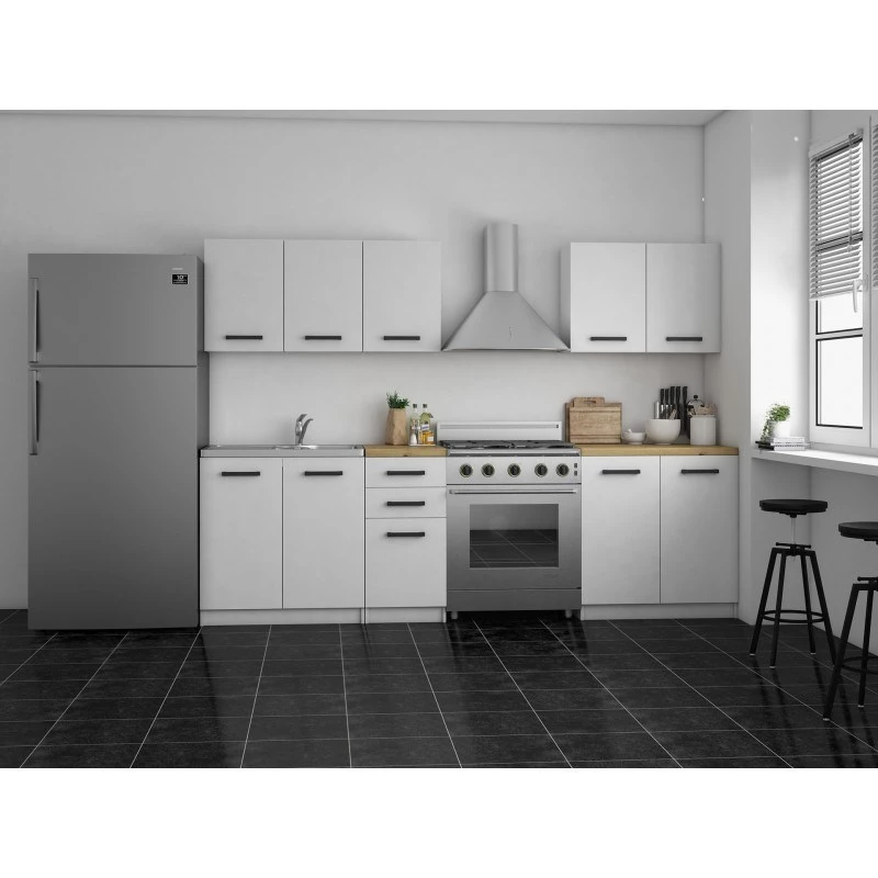 Topeshop KUCHNIA SET 200 BIEL keuken/eetkamer meubelset