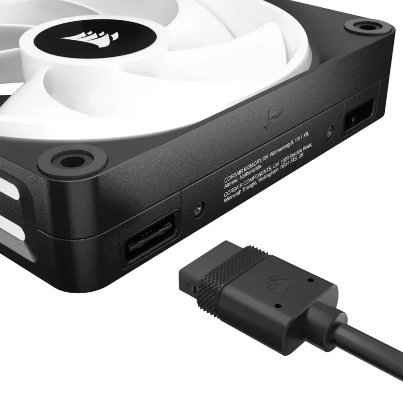 Corsair CO-9051001-WW iCUE LINK QX120 RGB behuizingsventilator, 120 mm, PWM, met temperatuursensor, zwart
