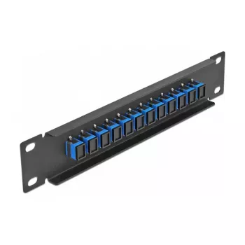 Glasvezel patchpaneel DeLOCK 10 inch 12 poorten SC simplex blauw 1U zwart