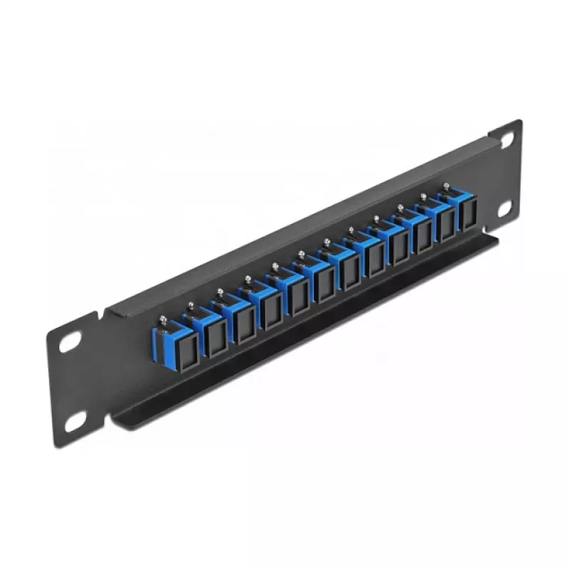 Glasvezel patchpaneel DeLOCK 10 inch 12 poorten SC simplex blauw 1U zwart