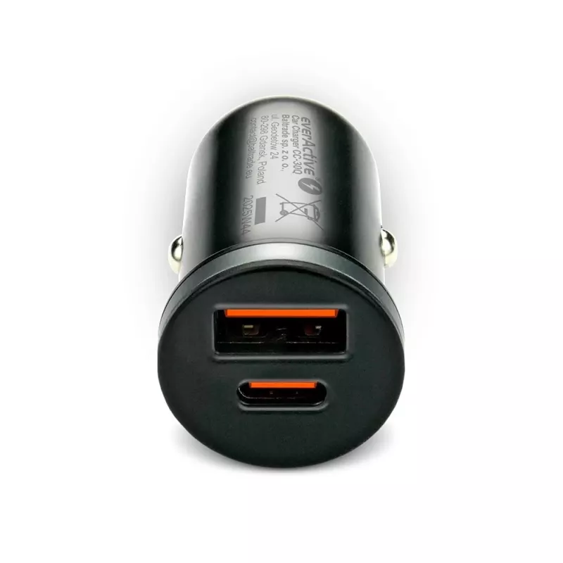 Auto-oplader everActive CC-30Q QC3.0 35W – 1x USB-A, 1x USB-C, snelladen