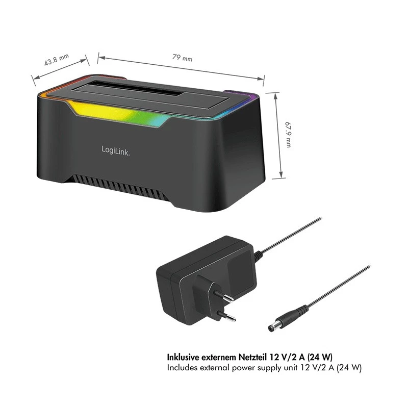 LogiLink HDD-dockingstation LogiLink Quickport USB 3.2 1-poorts voor 2,5/3,5 SATA (QP0035)