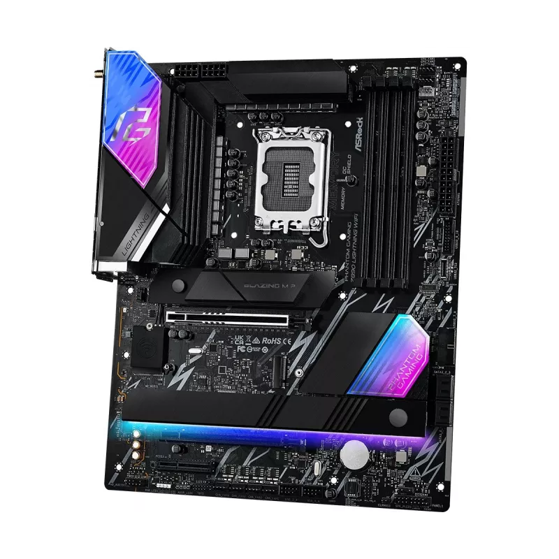Moederbord ASRock Z890 Lightning WiFi — Intel Z890, LGA1851, ATX, 4× DDR5, Wi-Fi 7, 2.5Gb LAN, Thunderbolt 4