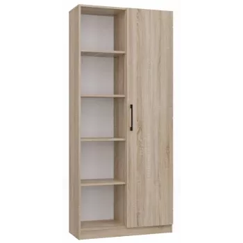 Boekenkast voor kantoor Top e shop RD-80 SONOMA KPL, eikenafwerking, 10 legplanken, 800×300×1820 mm, spaanplaatframe