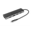 Alcasa HUB-C001A interfacehub USB Type-C 5000 Mbit/s antraciet