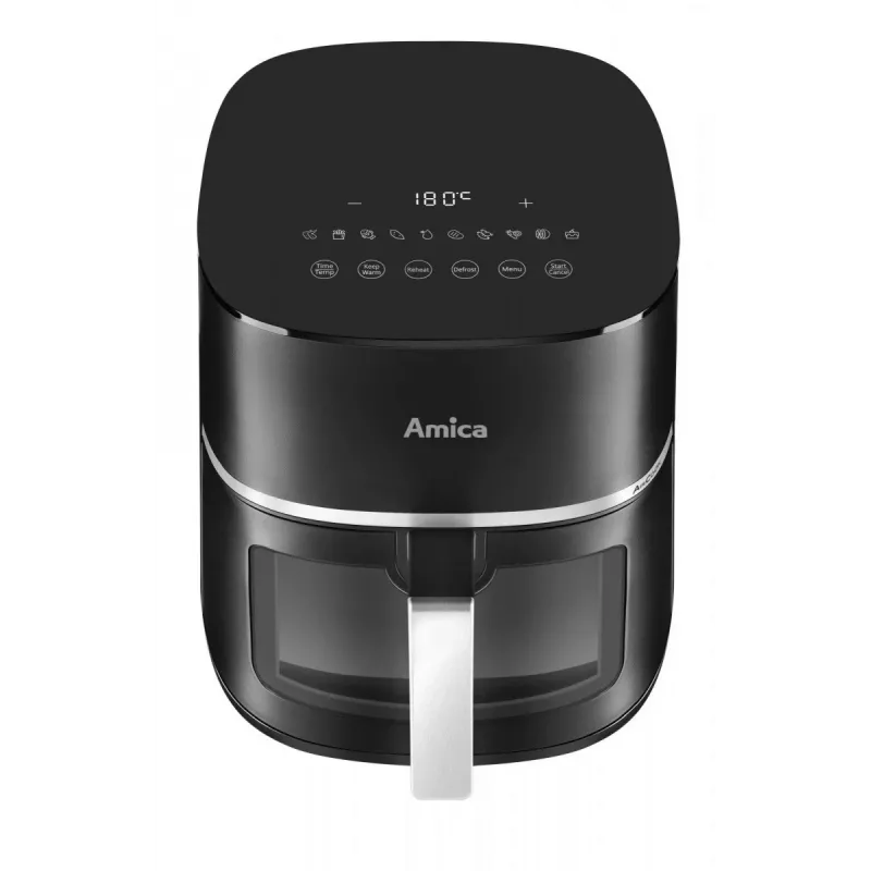 Amica AFM 6020 heteluchtfriteuse, 7,2 l, 1700 W, 10 programma's, lcd-display, zwart