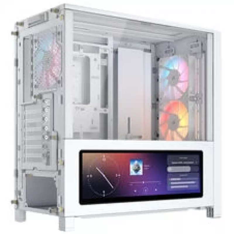 Corsair FRAME 4000D LCD RS pc-behuizing, midi-tower, ATX, ARGB, gehard glas - wit