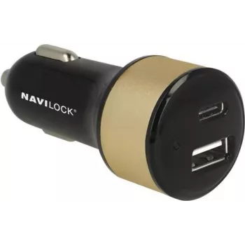 Oplader voor mobiele apparaten Navilock 63069 universeel zwart sigarettenaansteker auto