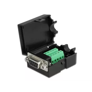 Draadverbinder DeLOCK 66265 Sub-D 9 10-polige klemmenstrook zwart