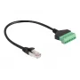 DeLOCK RJ45-kabel Cat.6 stekker naar klemmenstrookadapter 30 cm zwart groen