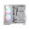 PC-behuizing MODECOM Volcano Panorama Midi Tower wit - micro ATX, gehard glas, ARGB, USB-C, ondersteunt GPU 400 mm
