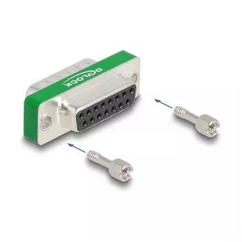 DeLOCK RF/EMI-ontstoringsfilter D-Sub 15 pin stekker naar bus laagdoorlaatfilter capacitief