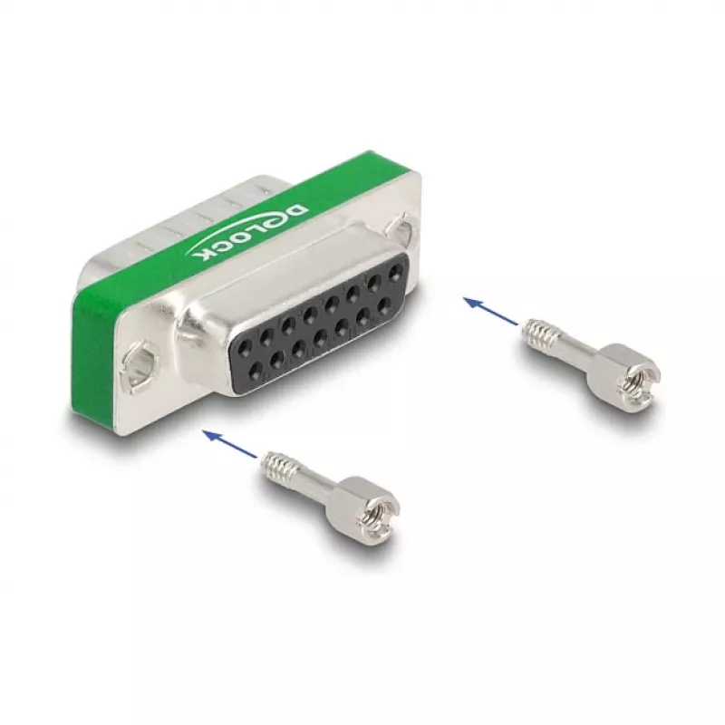 DeLOCK RF/EMI-ontstoringsfilter D-Sub 15 pin stekker naar bus laagdoorlaatfilter capacitief