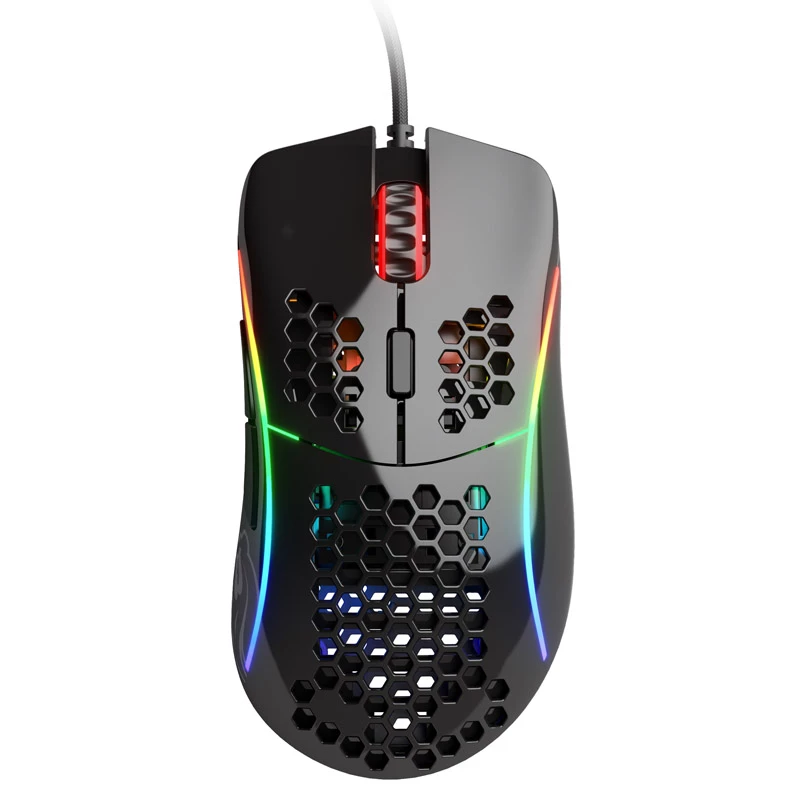 Glorious Model D gamingmuis - zwart, glanzend + muismat - XL