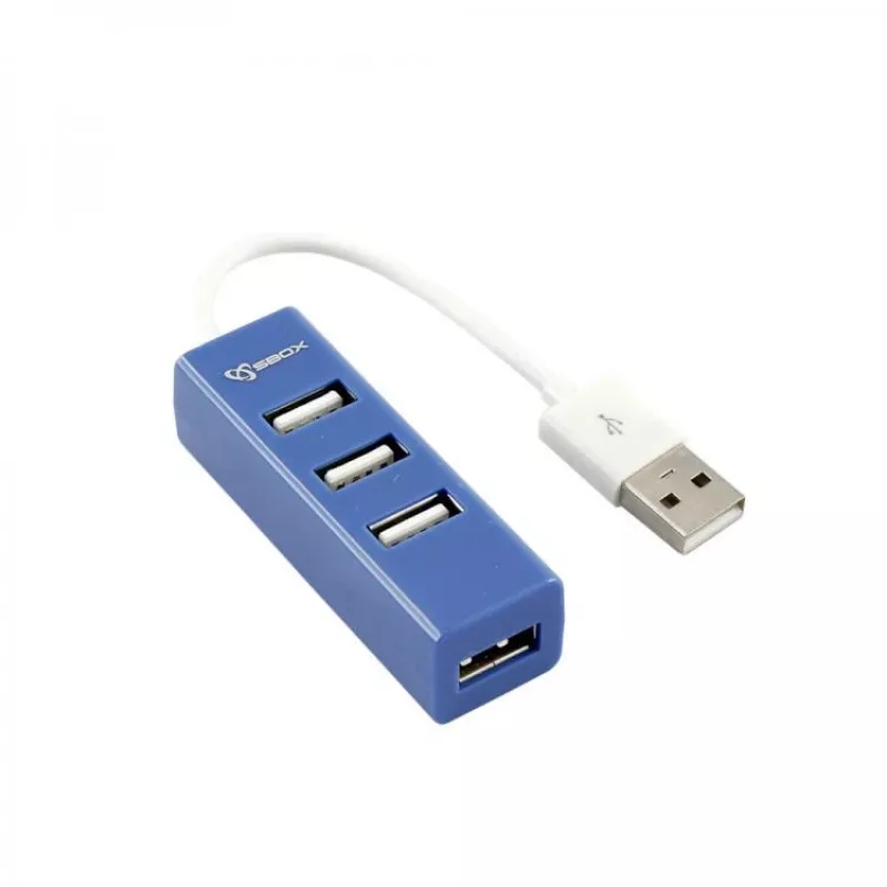 Sbox H-204 USB 4-poorts USB-hub bosbesblauw