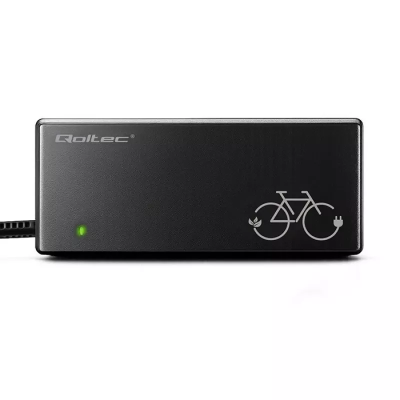 Oplader QOLTEC 36V–42V 2A met C14-IEC-3-polige aansluiting voor e-bike-accu's