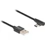DeLOCK USB 2.0-kabel Type-A stekker naar USB Type-C stekker haaks 3 m zwart