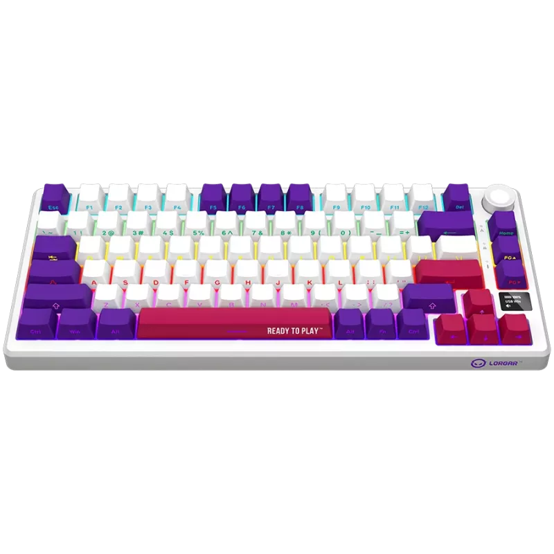 LORGAR KBP7075W, draadloos 75% mechanisch gaming-toetsenbord Pro, wit, EN-layout