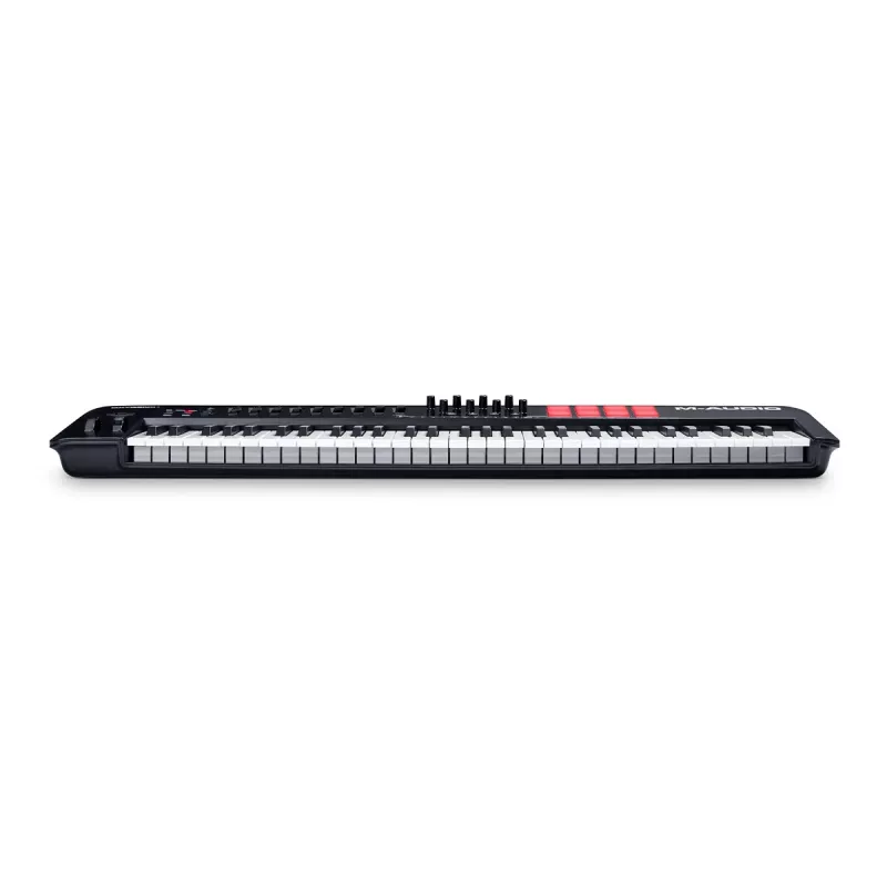 MIDI-toetsenbord M-Audio Oxygen 61 MKV – 61-toetsen USB-controller met 16 pads, 8 draaiknoppen, display, pitch bend (zwart)