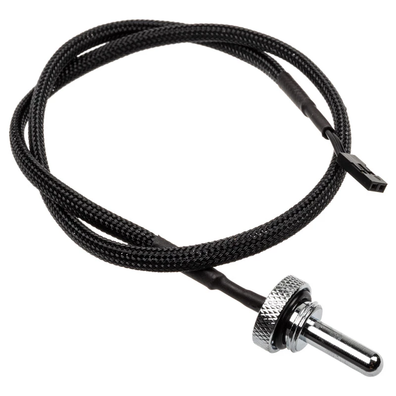 Alphacool Eiszapfen temperatuursensor plug G1/4 - temperatuursensor voor vloeistofkoelsysteem - chroom - 50 cm