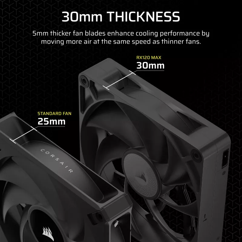 Corsair iCUE LINK RX120 MAX 120mm behuizingsventilator - zwart