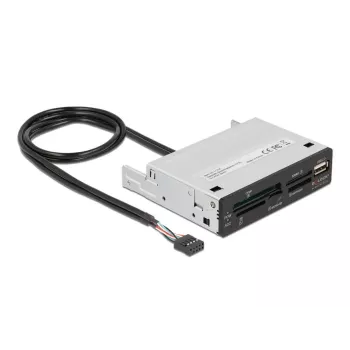 DeLOCK 91708 kaartlezer USB 2.0 intern zwart grijs CF SD MicroSD