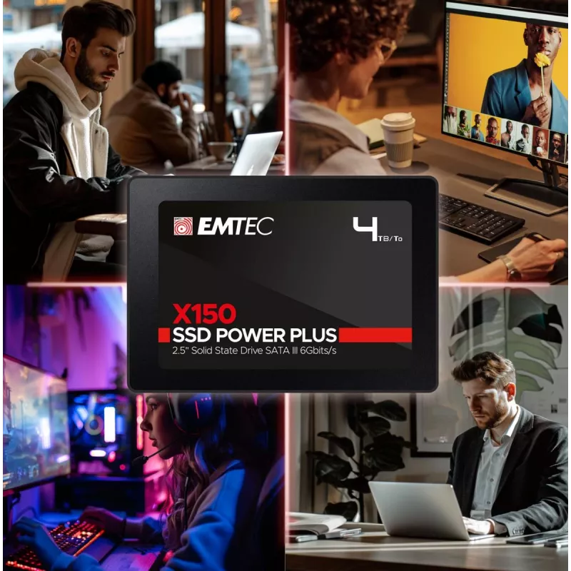 Emtec X150 Power Plus - SSD - 2 TB - intern - 6,4 cm (2,5 inch) - SATA 6Gb/s (ECSSD2TX150)