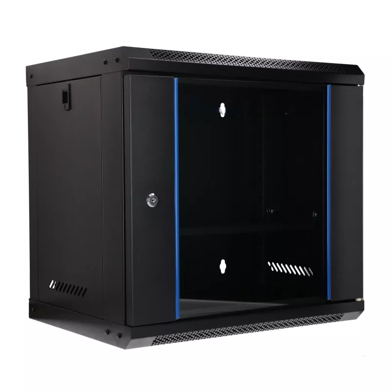 EXTRALINK LITE 9U 530X400 wandmontage-rackkast, zwart, met legbord