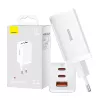 Wandlader Baseus GaN5 Pro 65W — USB + 2×USB-C (QC3.0, PD3.0) met 1m USB-C kabel, wit