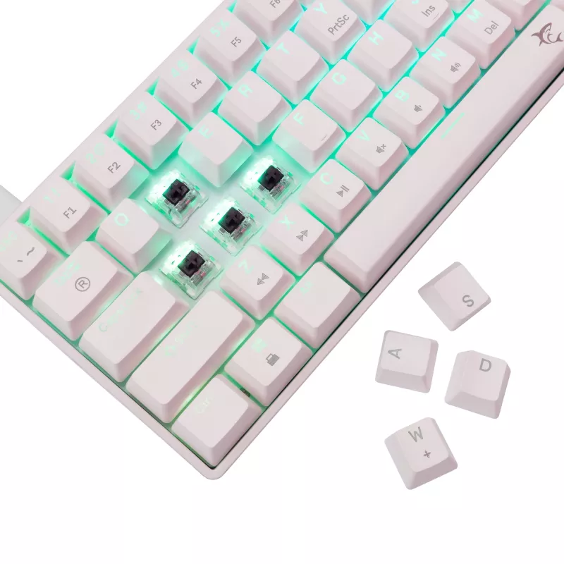 Mechanisch toetsenbord White Shark Shinobi-2 Brown Switch US-indeling — compact ontwerp, Brown-switches