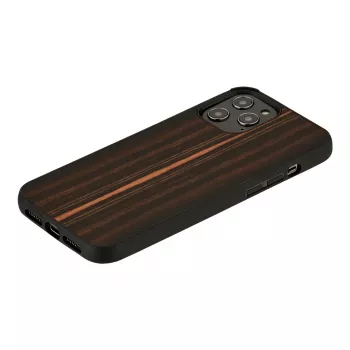 Telefoonhoes Man and Wood voor iPhone 12 Pro Max – ebbenhoutzwart, beschermende hardcase