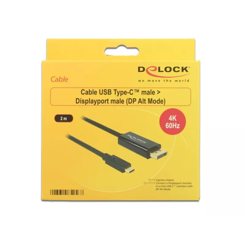 DeLOCK 85256 Videokabel-adapter 2 m USB Type-C DisplayPort zwart