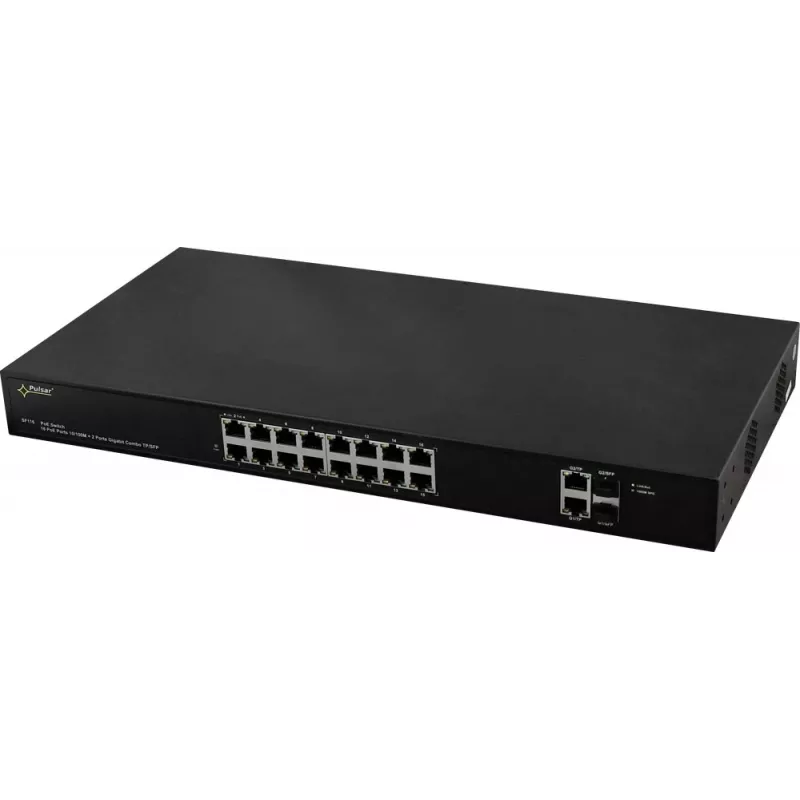 PULSAR SF116 netwerkswitch managed Fast Ethernet (10/100) Power over Ethernet (PoE) 1U zwart