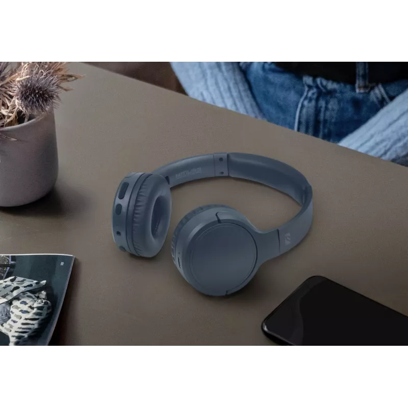 Muse M-272 BTB Hoofdtelefoon/headset Draadloos Beugel Muziek USB Type-C Blauw