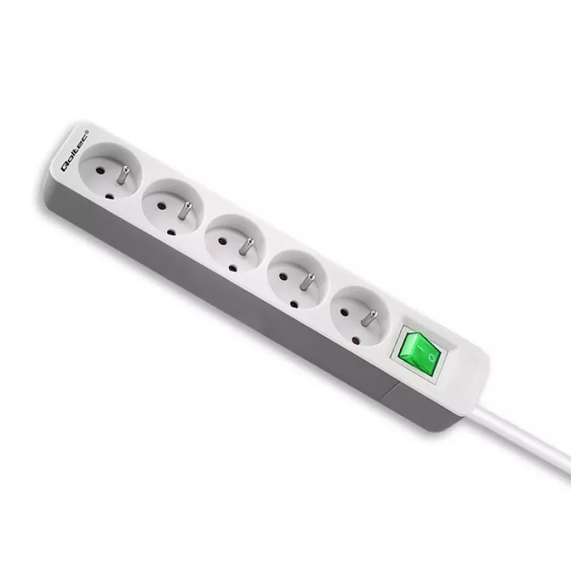 Qoltec 50290 stroomverdeler 1,8 m 5 stopcontacten binnen wit