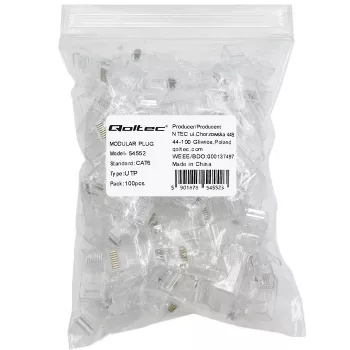 Modulaire RJ45-stekker QOLTEC 54552 CAT6 UTP, 100-pack