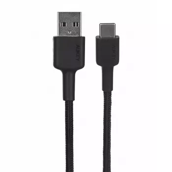 USB-A-naar-USB-C-kabel AUKEY CB-CD30 0,9 m – zwart, gevlochten, USB PD 3.0, 0,48 Gbit/s