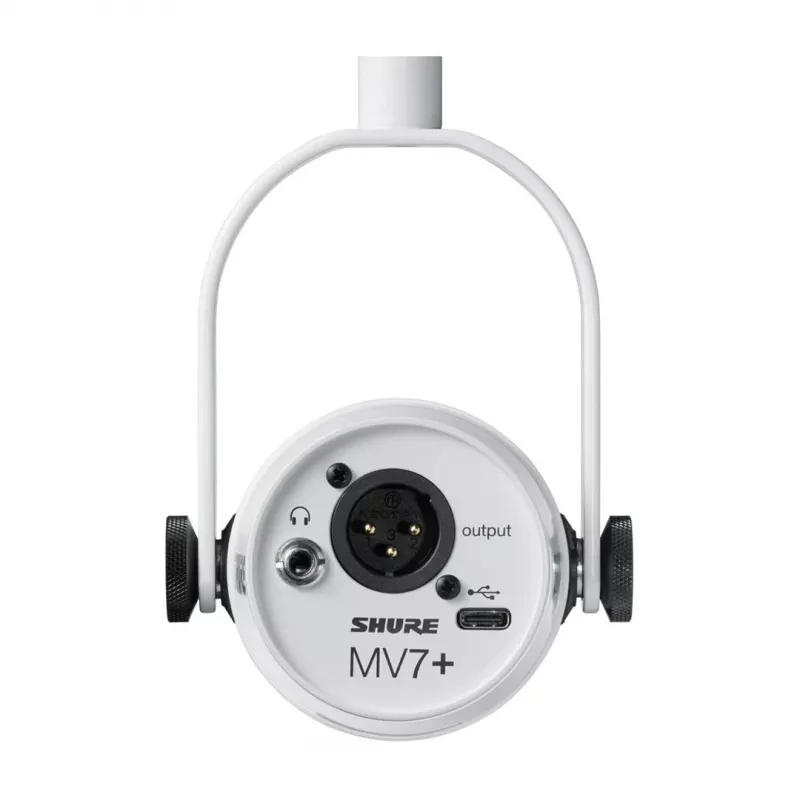 Shure MV7+-W - tafel-/zangmicrofoon met XLR/USB-C-aansluiting, wit