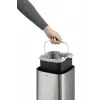 Afvalbak Durable NO TOUCH 6L rechthoekig RVS zilver zwart