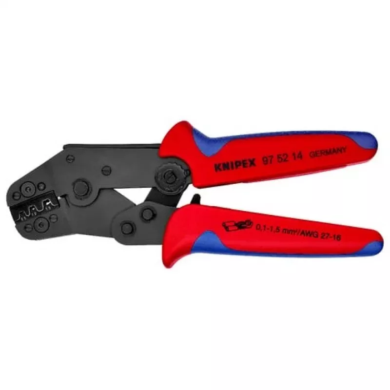 Knipex 97 52 14 crimptang on-geïsoleerd, open connectoren 0,10 tot 1,5 mm²