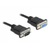 Delock RS-232 Seriële kabel, D-Sub 9 male naar female, slanke connectorbehuizing, 3 m, zwart