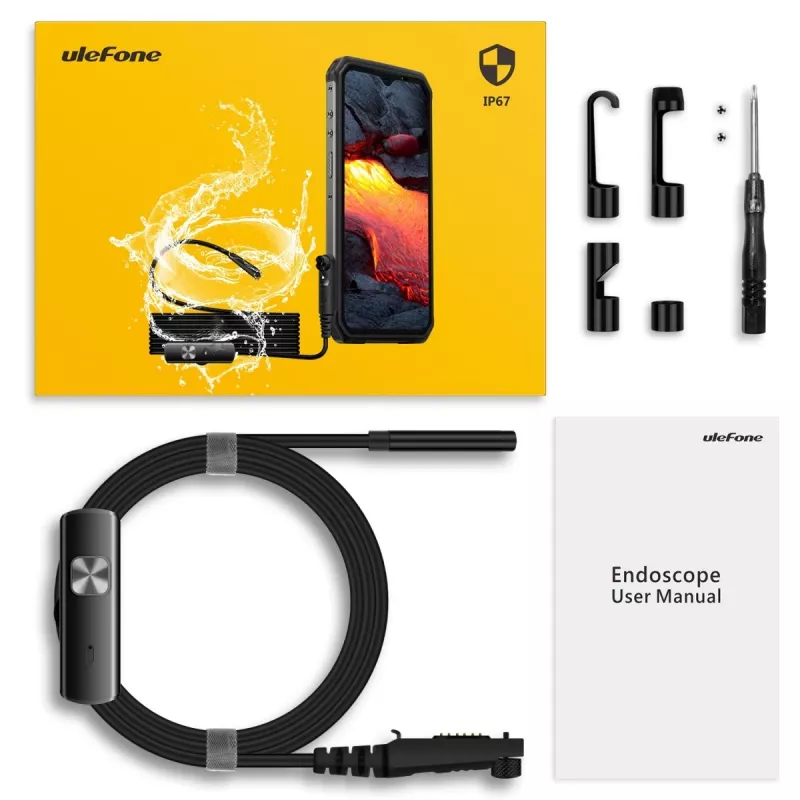 Ulefone uSmart UF-EC endoscoopcamera voor smartphones, zwart