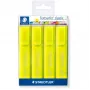 Marker Staedtler 364-1P WP4 beitelpunt Geel 4 stuks