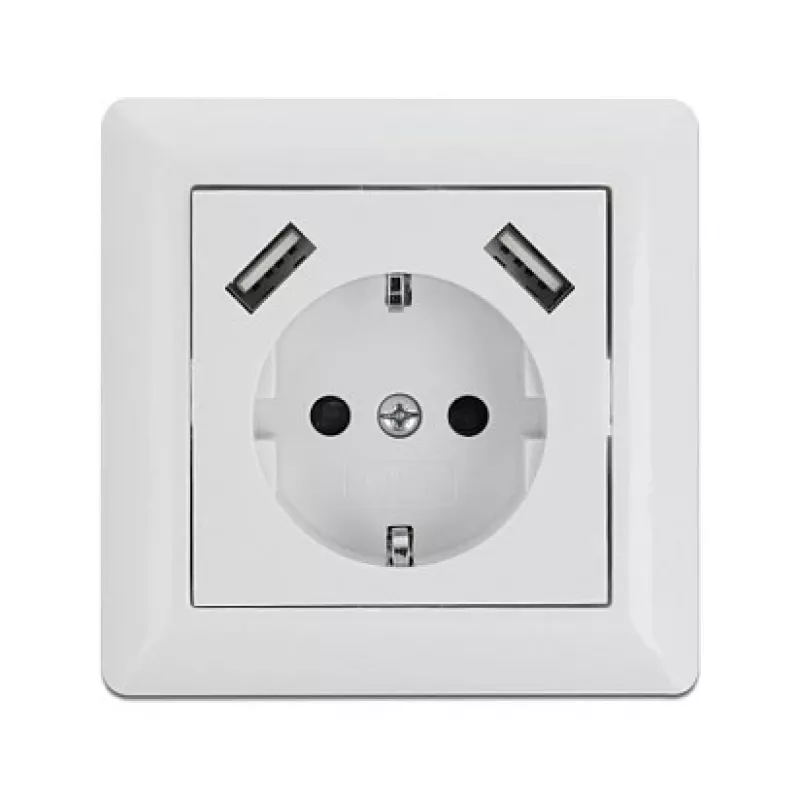Stopcontact 2 x USB + CEE 7/3 DeLOCK 11473