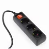 Gembird EG-PSU3-01 stroomverlengsnoer 0,6 m 3 AC-uitgangen binnen zwart
