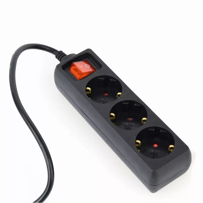 Gembird EG-PSU3-01 stroomverlengsnoer 0,6 m 3 AC-uitgangen binnen zwart
