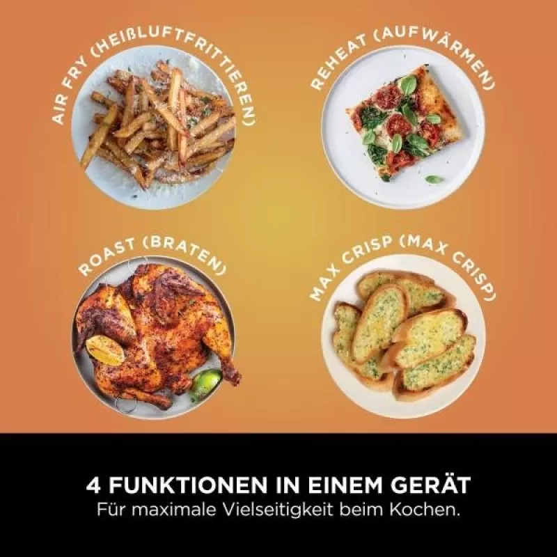 Ninja AF200EU friteuse dubbel 7,6 L standalone 2400 W heteluchtfriteuse zwart