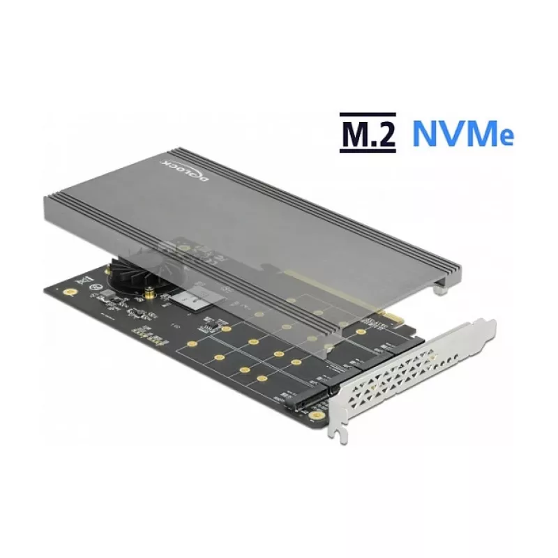 DeLOCK PCI Express x16-kaart naar 4 x interne NVMe M.2 Key M 89044